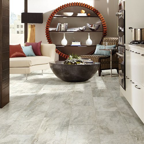 Grey tile flooring from Prestige Flooring Center in Cathedral City, CA