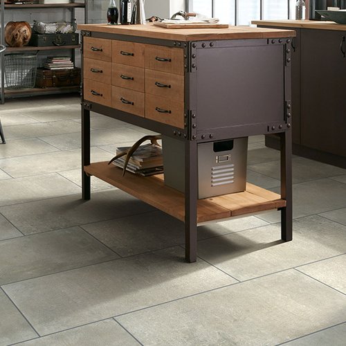 Cabinet on tile floor from Prestige Flooring Center in Cathedral City, CA